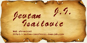Jevtan Isailović vizit kartica